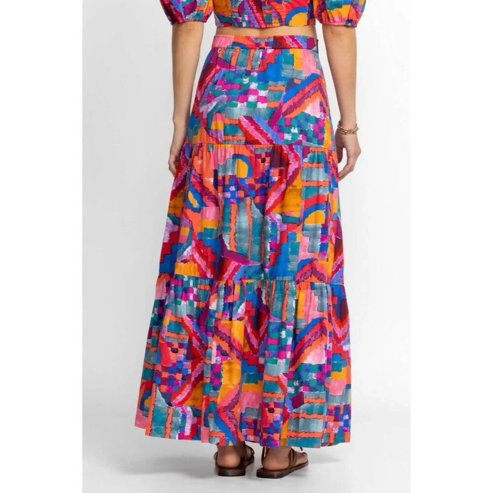 Johnny Was Summer Daydream Maxi Skirt Cotton Poplin XL NWT Boho - Picture 3 of 9